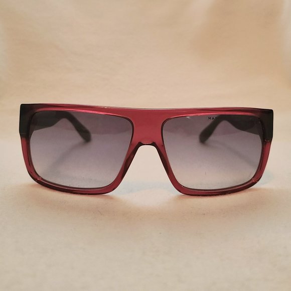 Marc by Marc Jacobs Purple Rectangular Square Sunglasses w Gray Gradient Lenses - Picture 3 of 13